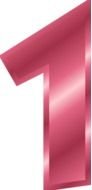 pink shiny digit 1 as a picture for clipart