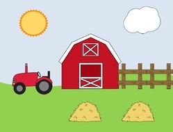 Barn Scenes as a graphic illustration
