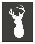 white Deer Head Silhouette drawing