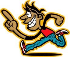 runing boy drawing