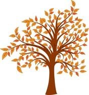 orange Fall Tree Clip Art drawing