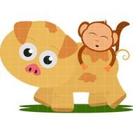 Pig And Monkey $ 0 25 Clip Art Add To Cart