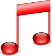 Red Music Notes Clip Art N4