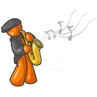 Man Playing Saxophone Clip Art