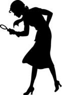silhouette of a Nancy Drew as a picture for clipart