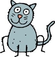 Cartoon blue cat clipart