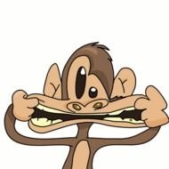 Funny Cartoon Monkey Pulling A Face