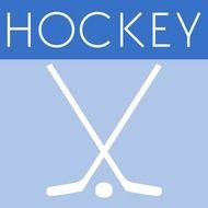 Ice Hockey, blue and white Icon