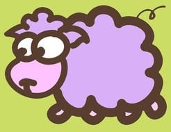 funny purple Lamb, Drawing