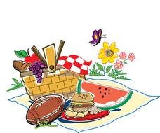 Potluck Picnic as a graphic illustration