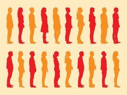 People Standing Silhouette drawing