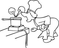 Clip Art Kids Cooking Coloring Pages