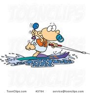 Water Skiing Cartoon Boy