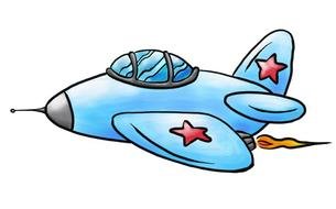 blue cartoon plane