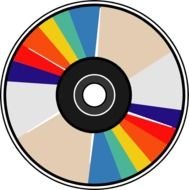 painted round multi-colored disc