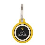Pet ID Tag Yellow amp Black Got Treats Name Tags