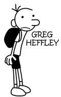 Black and white drawing of Greg Heffley clipart