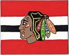 Chicago Blackhawks flag drawing