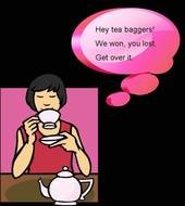 clipart of the drinking tea woman