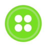 green button on a white background