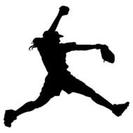 Softball Pitcher Silhouette Clip Art N2