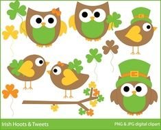 St Patricks Day Owl Clip Art N3