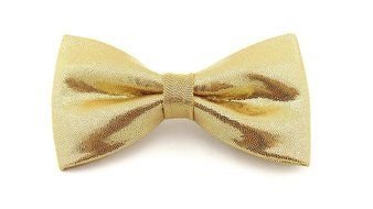 gold color bow tie on a white background