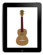 image of a guitar on a tablet screen