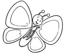 black and white picture of a cute butterfly for coloring