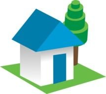 3d tree beside of House, drawing