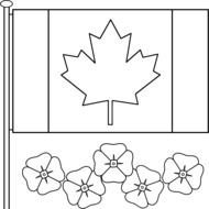 canadian Flag Day, Coloring Page