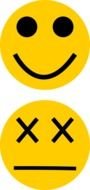 Clip art of dead smiley