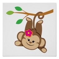 Girl Swinging Monkey Clip Art