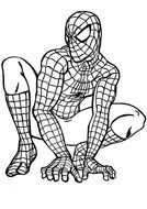 sitting Spider Man, Coloring Page