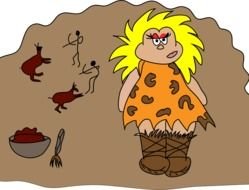 drawing of a cave girl in a cave