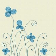 painted blue flowers on a light background