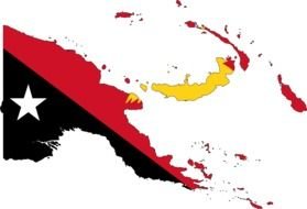 New Guinea flag on map