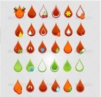 Creative Medic Blood Drops Symbols Set Health Medicine