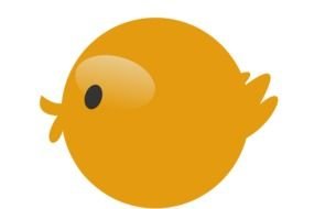 Clip art of orange Twitter Bird