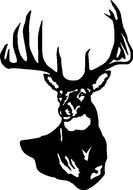 Deer Head Silhouette Stencil N2