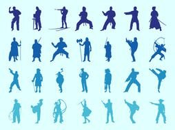 People Silhouettes set drawing