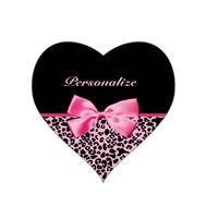 Hot Pink Ribbon Bow Trendy And Black Leopard