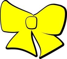 Yellow Bow Clip Art N2