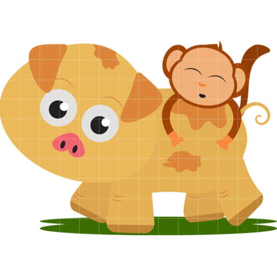 Pig And Monkey $ 0 25 Clip Art Add To Cart