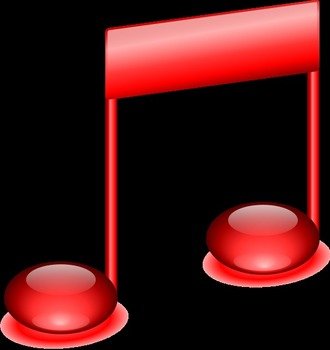 Red Music Notes Clip Art N4