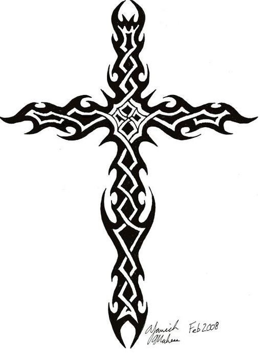 Cool Tribal Cross Tattoo Designs free image download