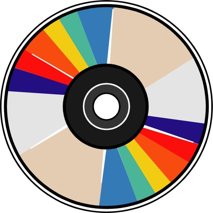painted round multi-colored disc