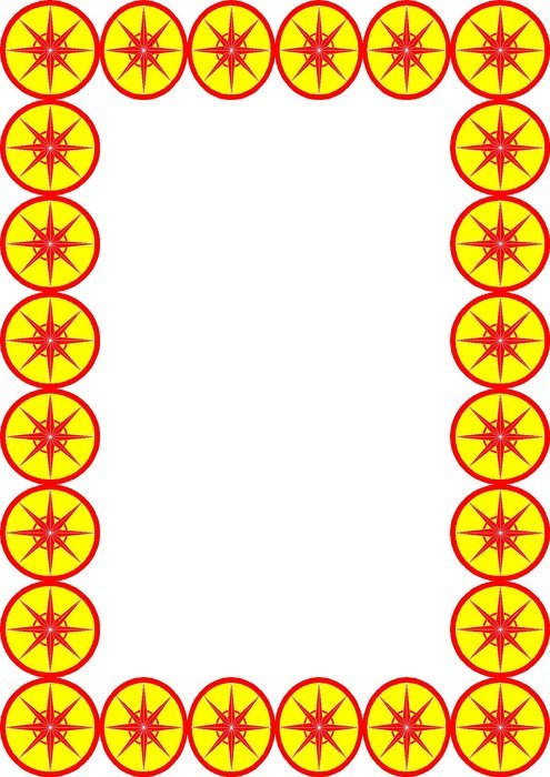 red and yellow rectangular Frame, drawing