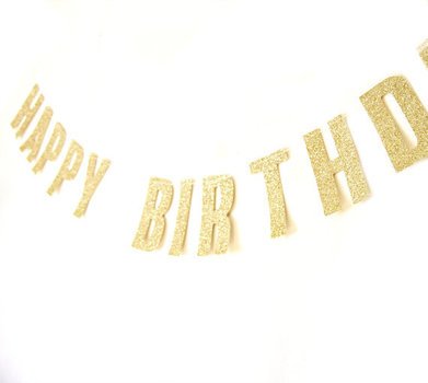 Gold Glitter Happy Birthday Banner