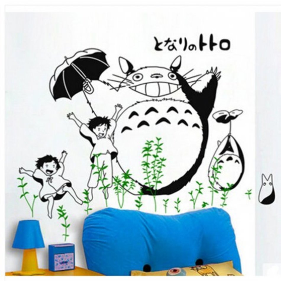 Cute Totoro Kids Wall Stickers For Living Room Unique Personalized Free